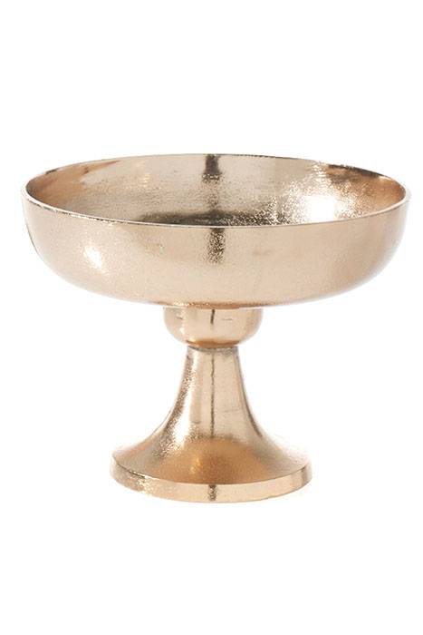 9.5" X 7" Metal Vienna Compote Bowl Copper
