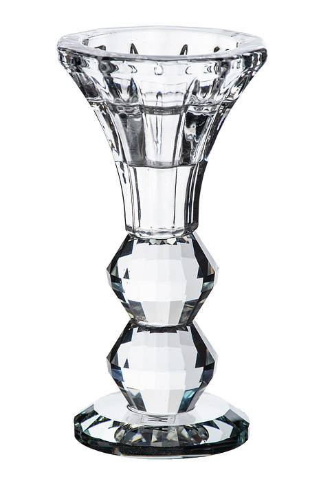 4.5&quot; Crystal Single Candle Holder Clear