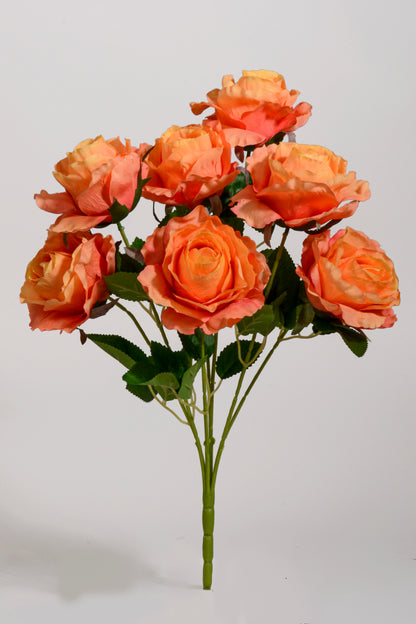 19" Silk Rose Bush Orange