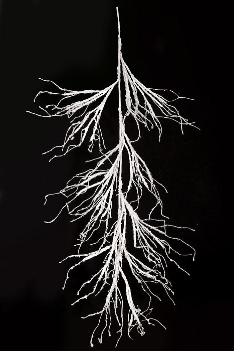 48" Plastic Snowed Winter Branch Garland White Snow