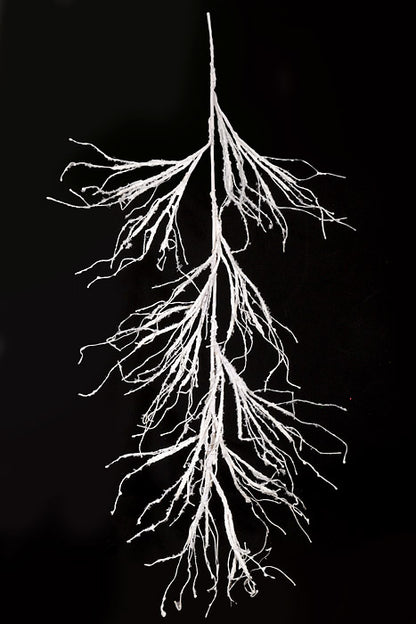 48" Plastic Snowed Winter Branch Garland White Snow