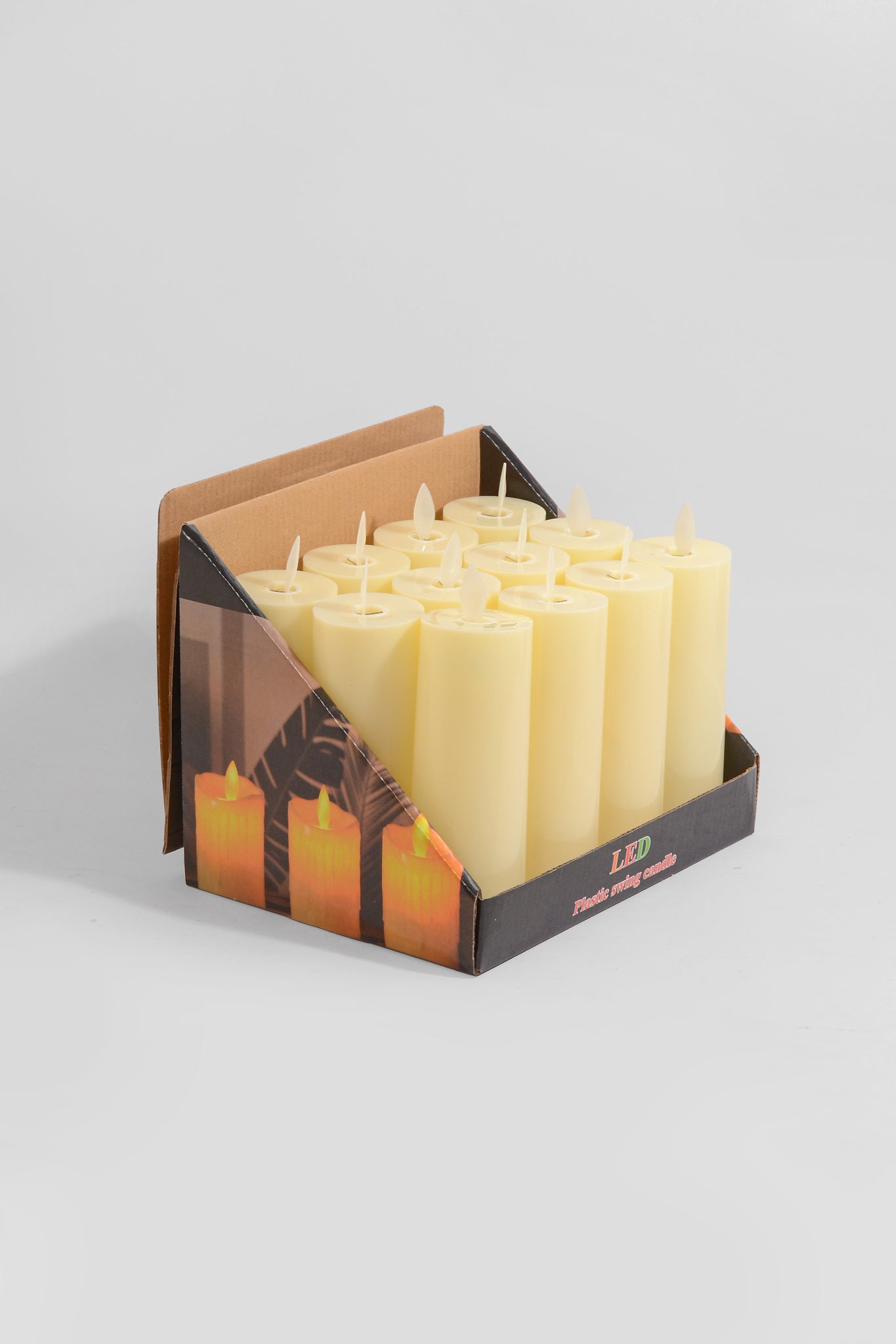 2" X 5.25" LED Candles Amber Pkg/12
