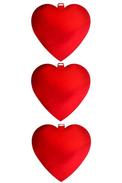 15" Foil Heart Cutout Red Pkg/3