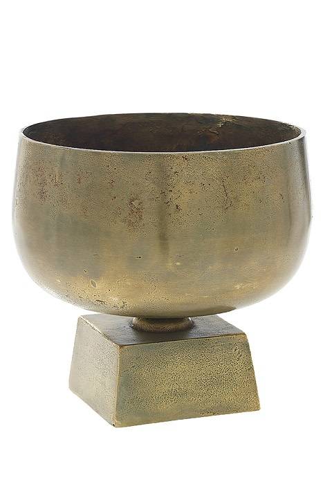 10.5" X 11" Statue Bowl Gold