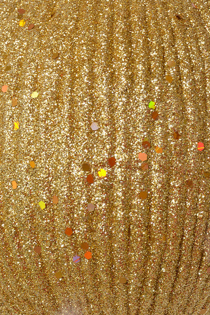 150Mm Styrofoam Ball Ornament W/Glitter (Gold)