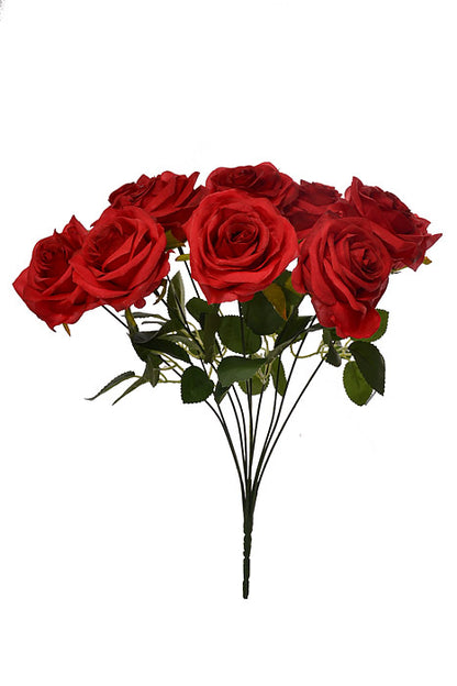 18.5" Silk Rose Bush Red