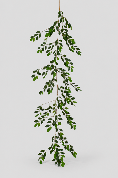 72" Artificial Rose Leaves Garland Green