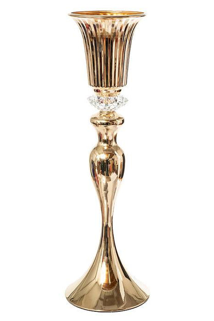 22&quot; Metal Candle Holder/bouquet Stand Gold