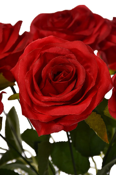 18.5" Silk Rose Bush Red