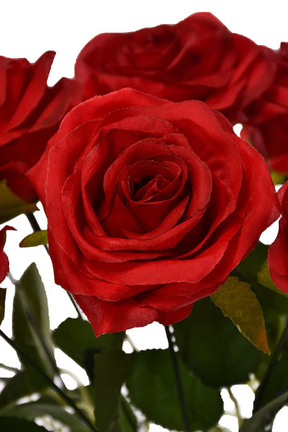 18.5" Silk Rose Bush Red