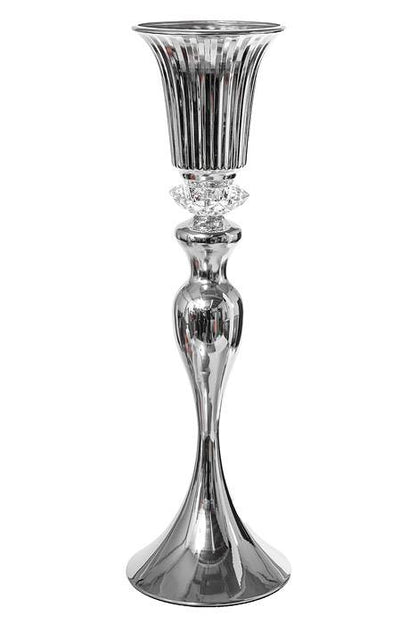 22&quot; Metal Candle Holder/bouquet Stand Silver