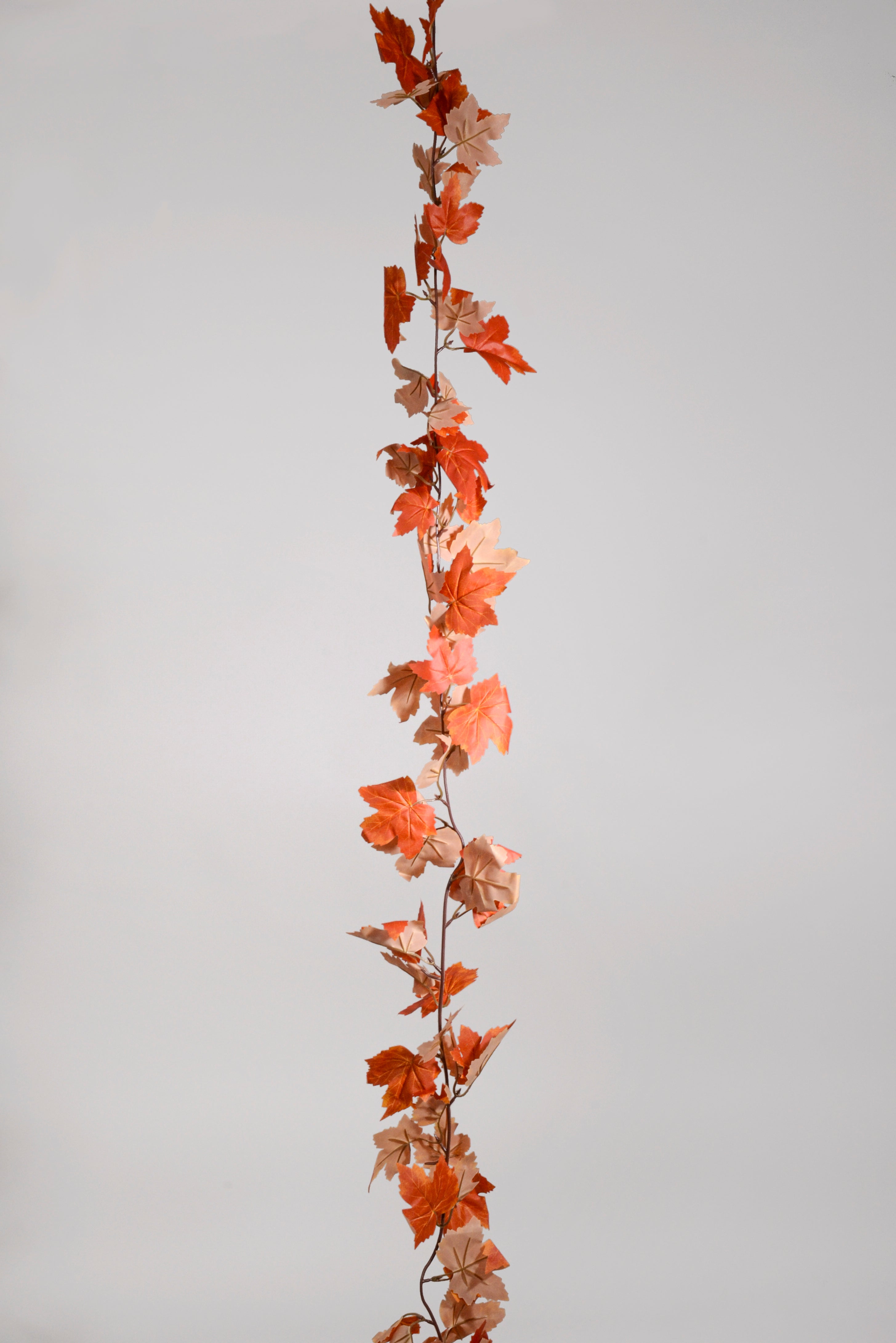 5.9Ft Artificial Maple Leave Garland Dark Orange