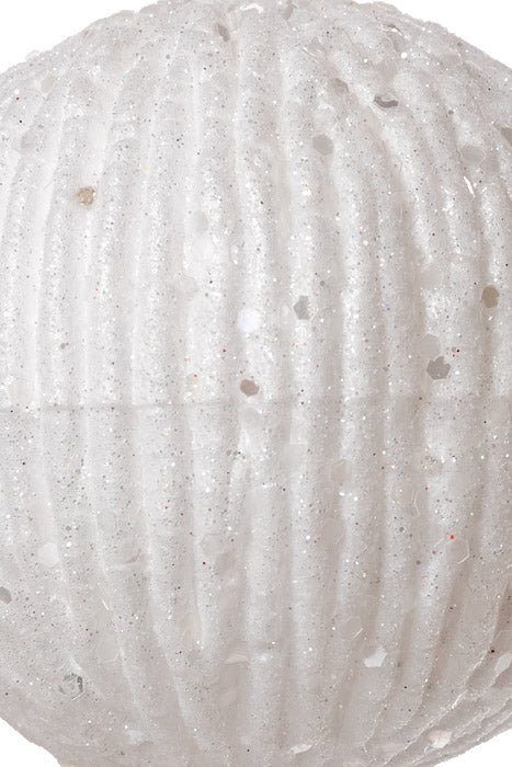 100Mm Styrofoam Ball Ornament W/Glitter (White)