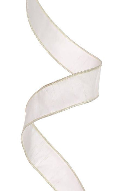 1.5" X 25 Yds Wired Anisha Ribbon Ivory