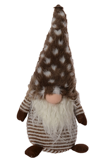 13" Standing Gnome Brown/White