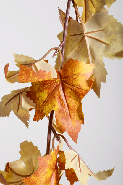 5.9Ft Artificial Maple Leave Garland Yellow