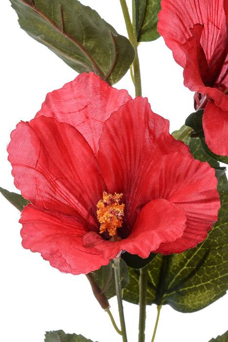31" Silk Hibiscus Spray W/bud Red