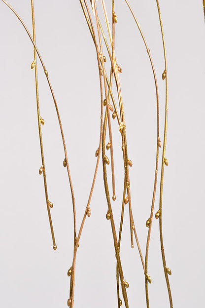 67" Metallic Willow Hanging Spray Gold