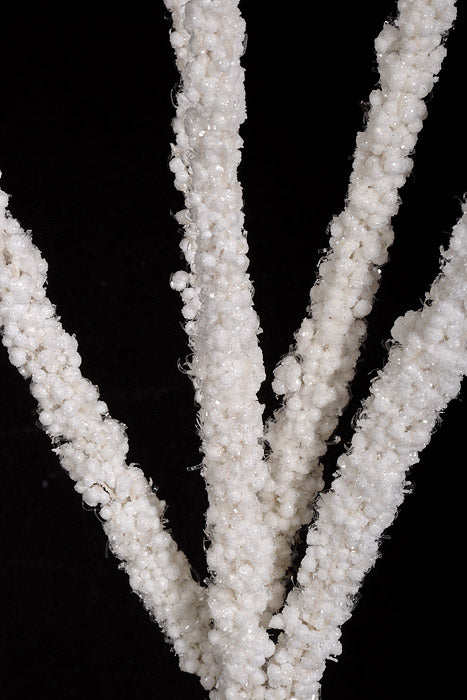 24" Glitter Foxtail Grass Spray White