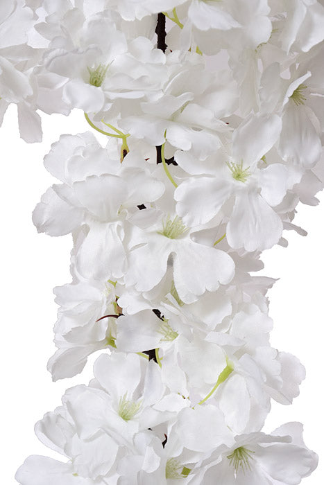 67.75" Silk Cherry Blossom Spray White