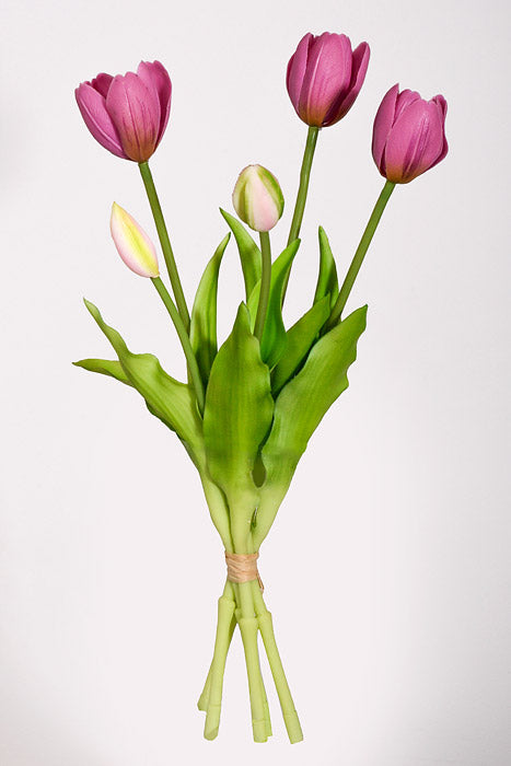 15.75" Artificial Tulip Bundle Mauve