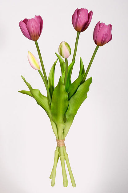 15.75" Artificial Tulip Bundle Mauve