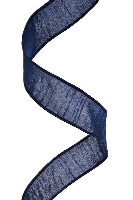 1.5" X 25 Yds Wired Anisha Ribbon Navy