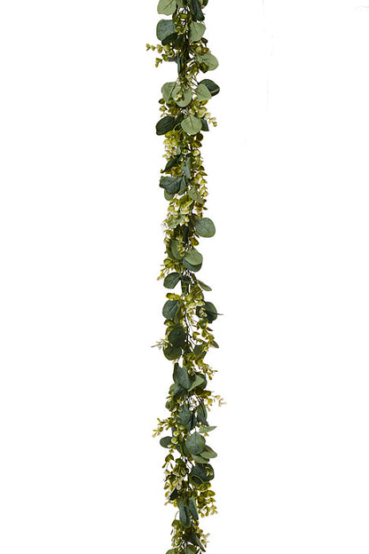 69" Eucalyptus With Flower Garland Green