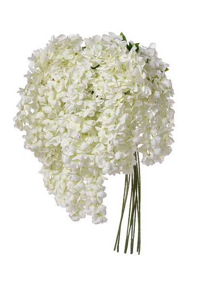 39.5" Silk Wisteria Hanging Spray White Pkg/12