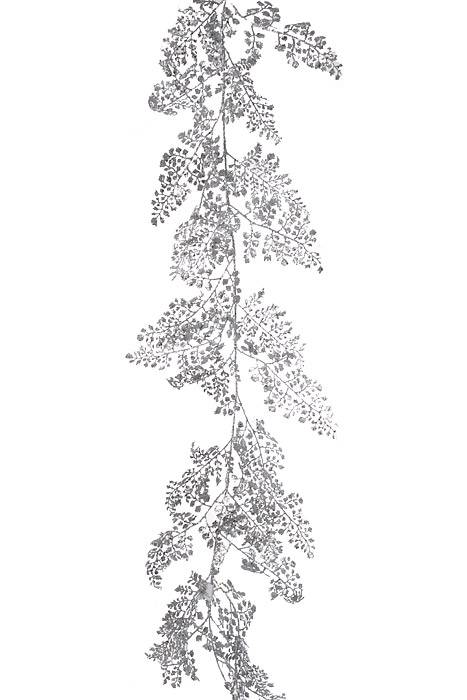 48" Glitter Sequin Maiden Hair Garland Silver