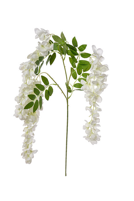 39.5" Silk Wisteria Hanging Spray White Pkg/12