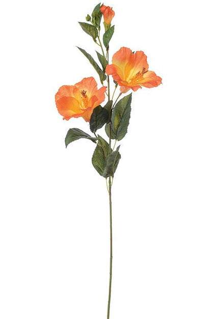 31" Silk Hibiscus Spray W/bud Orange
