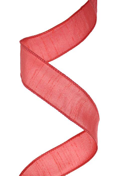 1.5" X 25 Yds Wired Anisha Ribbon Red Coral