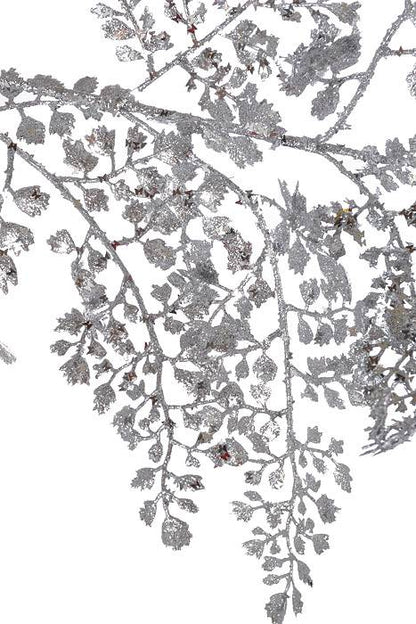 48" Glitter Sequin Maiden Hair Garland Silver