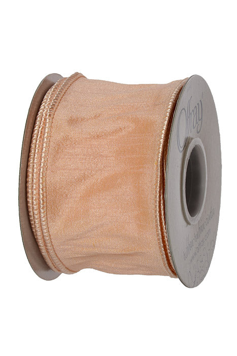 2-12" X 10Yds Wired Anisha Ribbon Pale Peach