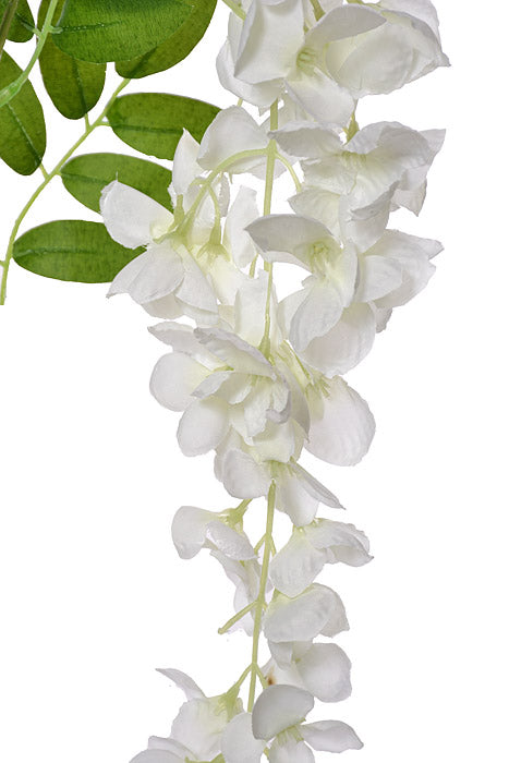 39.5" Silk Wisteria Hanging Spray White Pkg/12