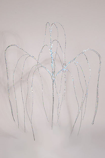 52" Beaded Hanging Spray Silver/Iridescent