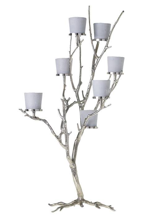25.25&quot; X 19&quot; X 44&quot; Metal Wildwood Candle Holder Silver