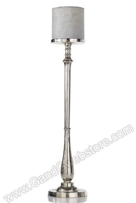 9.75" X 46.25" Metal Wilder Stand Silver