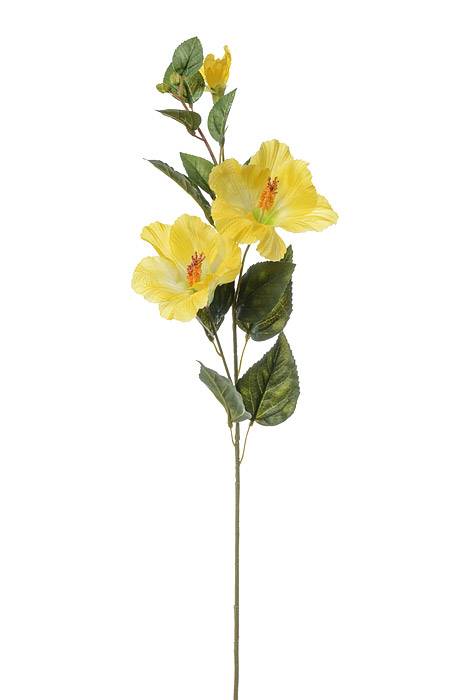31" Silk Hibiscus Spray W/bud Yellow