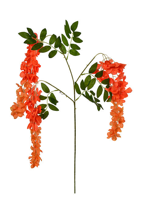 39.5" Silk Wisteria Hanging Spray Orange Two Tones Pkg/12