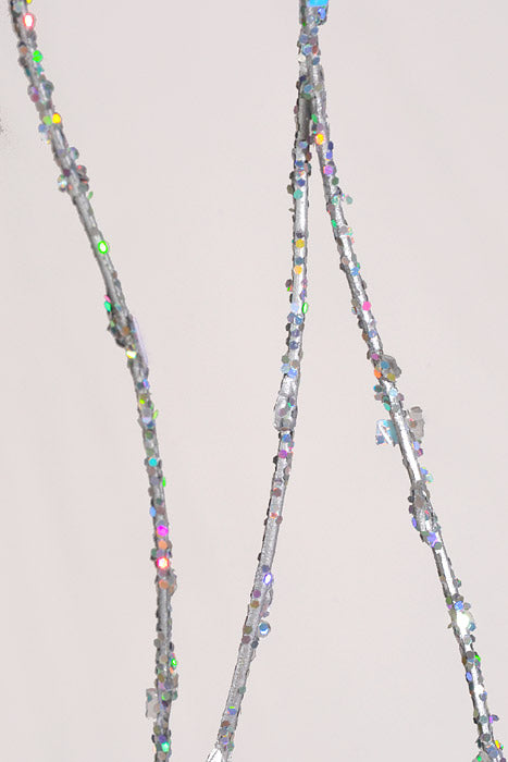 52" Beaded Hanging Spray Silver/Iridescent