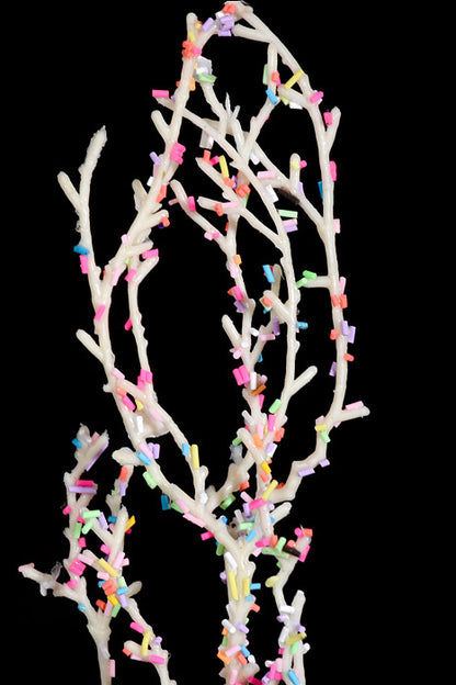 30" Branch W/Sprinkles White/Multi Color
