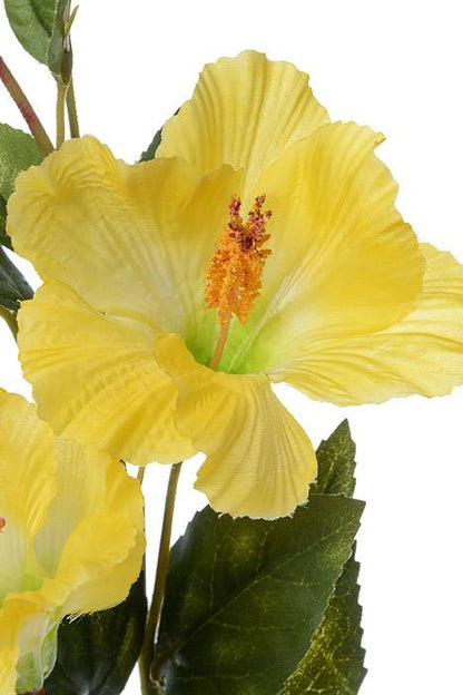 31" Silk Hibiscus Spray W/bud Yellow