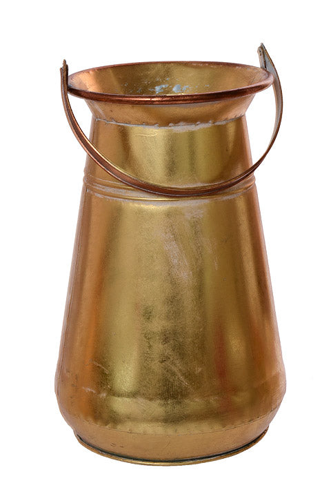 21" Metal Milk Can With Handle Gold