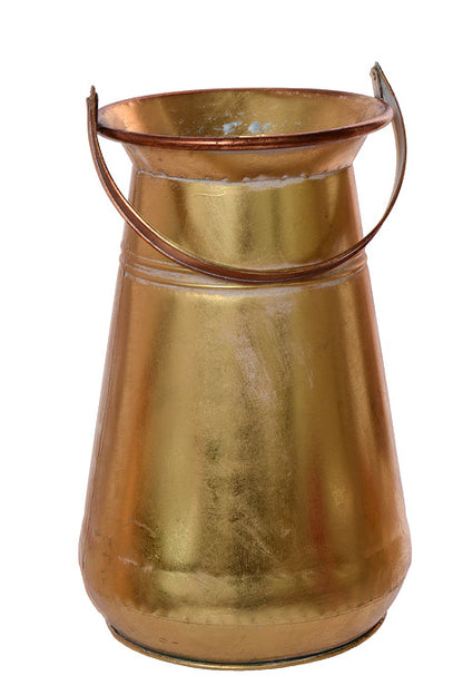 21" Metal Milk Can With Handle Gold