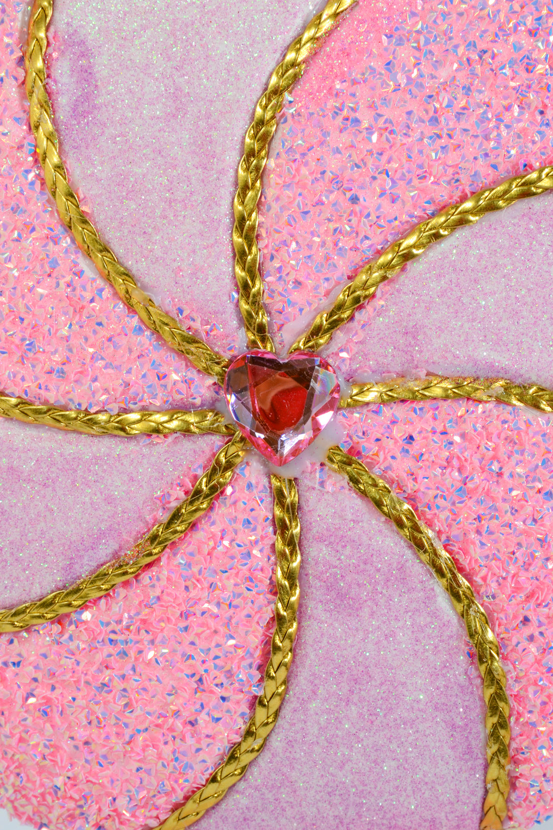 27" Glitter/Tinsel/Beaded Swirl Lollipop Pink/Purple