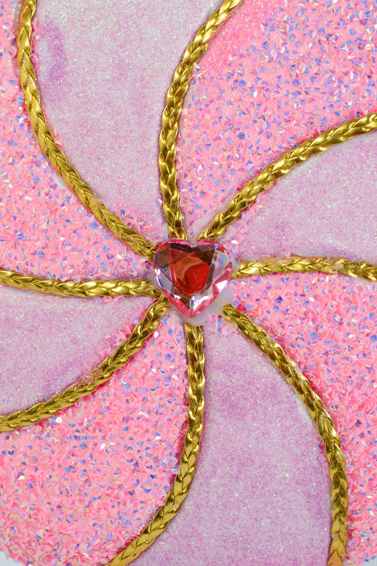 27" Glitter/Tinsel/Beaded Swirl Lollipop Pink/Purple