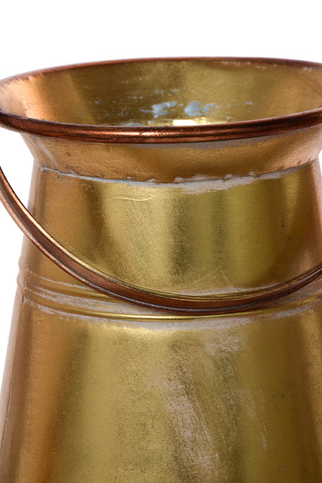 21" Metal Milk Can With Handle Gold