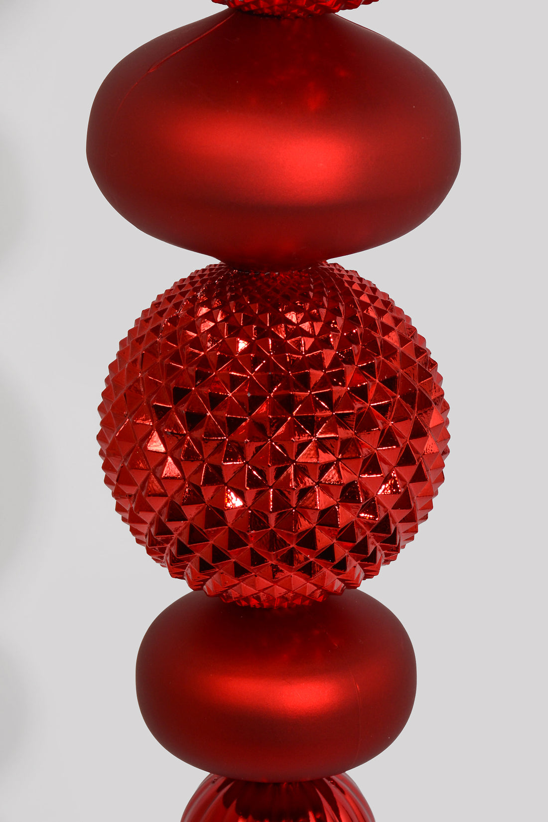 26" Jumbo Finial Ornament Shiny/Matte Red